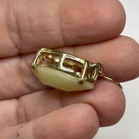 Two pair of dangle earrings druzy drusy style turquoise cream yellow faceted - Picture 7 of 10